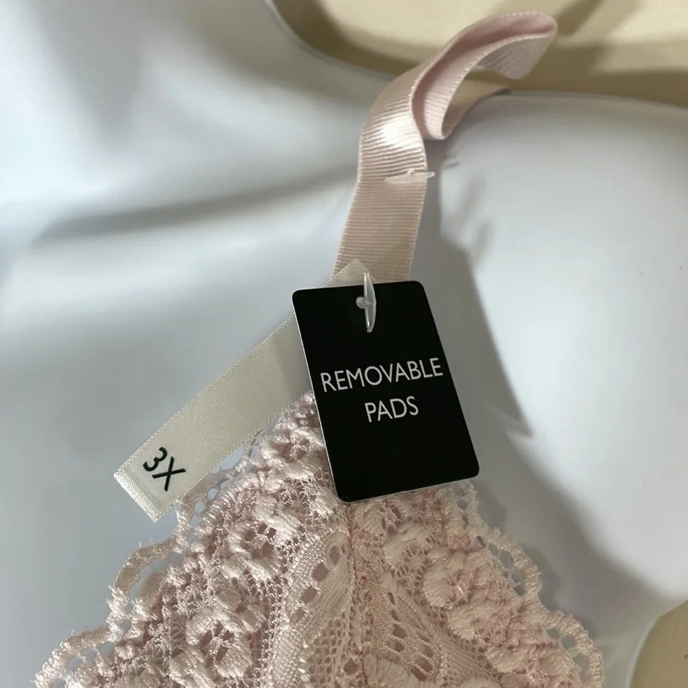 Laura Ashley Sexy Wireless Lace Bralette. 3X. NWT.